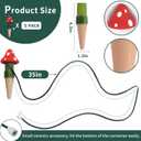 BYDOLL Plant Self-Watering Stakes Automatic Watering Terracotta Spikes for Indoor Outdoor Plants,Houseplant Mushroom Insert Devices for Vacation use,Bonsai Drip Irrigation System (5 Pack) (4.8''X1.7'')