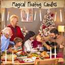 Floating Candles with Wand, 20 Pcs Magic Hanging Candles Halloween Battery Operated Candles LED Flameless Candle with Remote Halloween Floating Candles Hanging for Home Party (White)