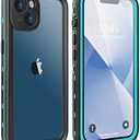 Dewfoam for iPhone 13 Case Waterproof Shockproof Dustproof Full-Body Sturdy with Camera Lens Protector and Built-in Screen Protector, Underwater Full Sealed Cover Protective for iPhone 13 (Teal)