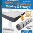 Storage Logic Foam Mattress Vacuum Bag with 4 Adjustable Packing Straps for Moving, Storage, Shipping, Vacuum Seal Mattress Bag with Packaging Straps Queen Size