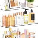 Floating Shelves for Wall Decor, 15" Extra Clear Wall Shelves for Bedroom, Living Room, Kitchen, Bathroom Decor, Nail Polish/Book/Decoration/Makeup/Perfume Organizer Floating Shelf-3Pack