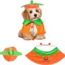 ADOGGYGO Halloween Dog Costumes Puppy Pumpkin Cloak Hat Set Pet Halloween Pumpkin Costumes for Small Medium Dogs Pets