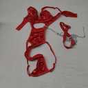 Womens Lingerie Faux PU Leather Lingerie Bra Cut Out Teddy Bodysuit Sexy Chains
Small