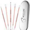 TAYTHI Blackhead Remover Tool, Pimple Popper Tool Kit, Blackhead Extractor Tool for Face, Extractor Tool for Comedone Zit Acne Whitehead Blemish, Stainless Steel Extraction Tools (1 Count (Pack of 1), Rose Gold)