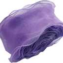 5 Yards 80mm Wave Silk Gauze Organza Ribbon Bow Material for Hair Ornament Gift Wrapping Decoration Lace Ribbons (Color : Purple, Size : 80mm)