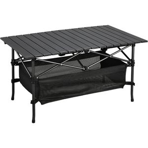 Lightweight Aluminum Folding Camping Table (37.13 x 21.57 x 19.69), Portable Roll-Up Design for Outdoor, Camping, Beach, BBQ, Patio, and Picnic, Durable & Waterproof with Carrying Bag (Medium)