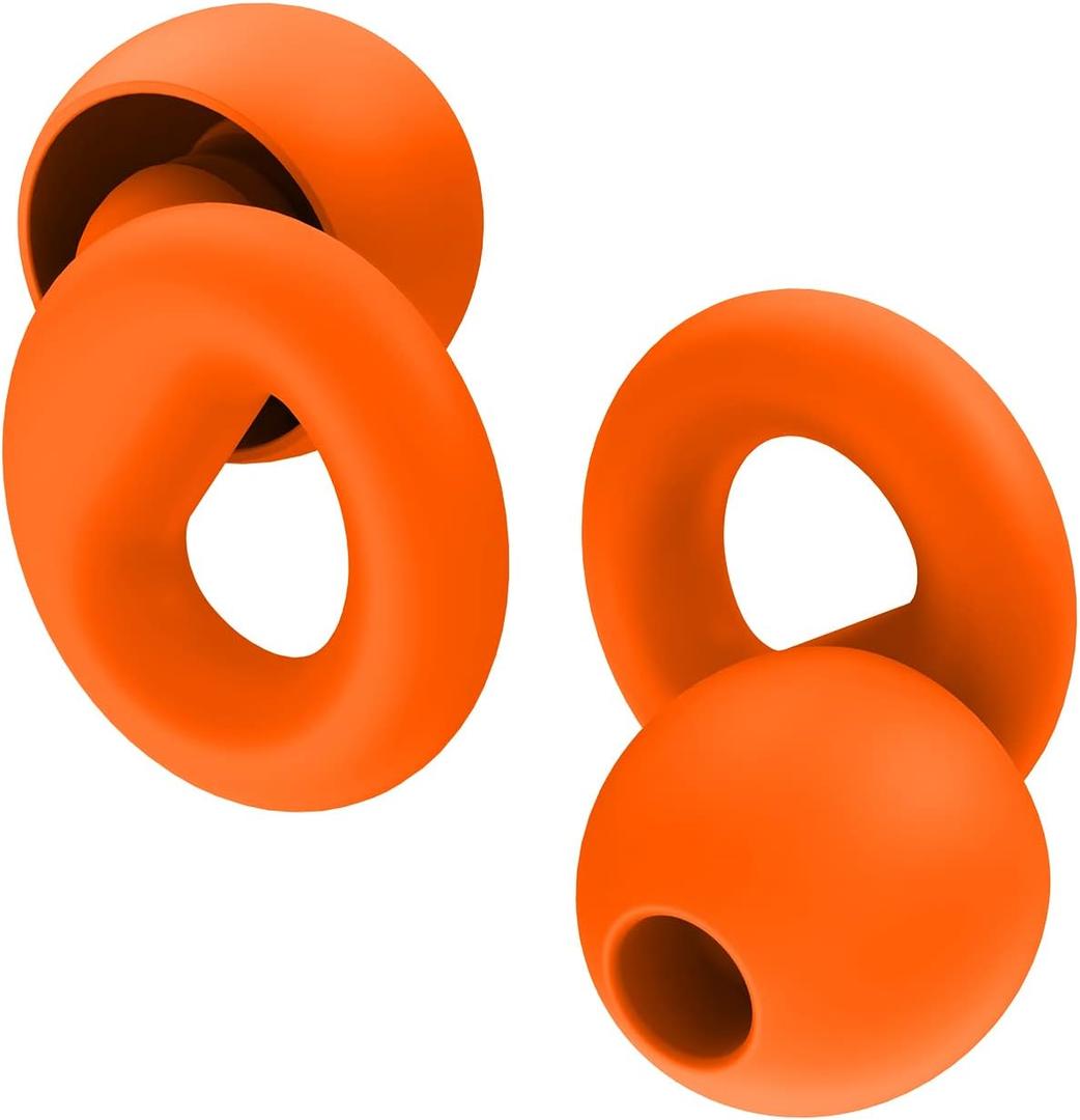Noise Canceling Earplugs for Sleep and Concentration New Flexible Earplugs for Better Attenuation2 Pair Reusable Deal for Side Sleepers &Noise Sensitive Person 27dB Noise CancellationOrange