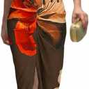 CHICME Summer Dresses for Women Floral Print Plunge V Neck Midi Dress Casual Ruched Slit Bodycon Party Dress L