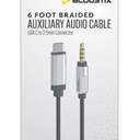 Acoustix™ Auxiliary Braided Audio Cable, 6 ft, 3,5MM 