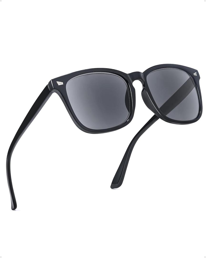 Reading Sunglasses for Women Men, Full Lens readers Sunglasses UV400 Protection IF8082 (Black)