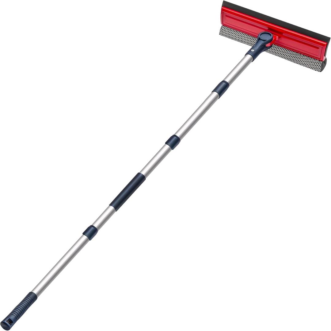 DSV Standard Professional Window Squeegee | 10" Window Cleaner Tool, 2-in-1 Squeegee Window Cleaner with Telescopic Extension Pole 50 inch & 127 cm