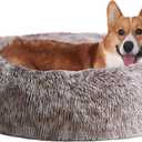 JOLLYVOGUE Dog & Cat Bed, Calming Anti-Anxiety Pet Bed for Small Dogs, Fluffy Donut Cushion for Small and Medium Pets (23")