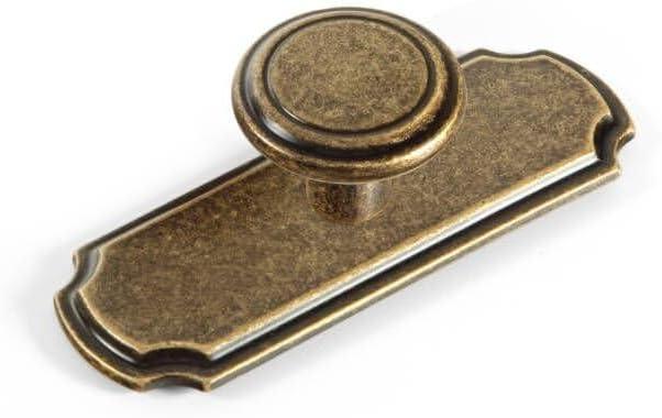 Goo-Ki Antique Brass Cabinet Knobs with Backplate,Casual Luxury Solid Zinc Cabinet Handles for Drawer,Cupboard, Wardrobe,6 Pack