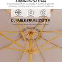 9FT/10FT Wood Patio Umbrella, Large Outdoor Table Pool Umbrella