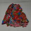 Allegra K Women's Tropical Floral Print Ruffle Self Tie Knot Split Beach Hawaiian Wrap Skirt (Red), XS