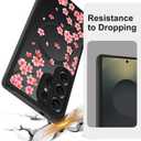ZIYE Magnetic Case for Samsung Galaxy S25 Ultra 6.9 Inch [Compatible with MagSafe] Hard PC and Soft TPU Case with Cherry Blossom Pink Floral Anti-Scratch Shockproof Protection Phone Cover for Women