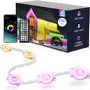 Fussion Permanent Outdoor Lights for House, 150ft RGB Halloween House Lights Outdoor with APP Remote Control, IP67 Waterproof Smart Eternity Eaves Lighting for Christmas, Holiday, Party, Daily