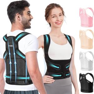 Fit Geno Back Brace Posture Corrector for Women and Men, Shoulder Straightener, Adjustable Full Back Support, Upper and Lower Back Pain Relief - Scoliosis, Hunchback, Hump, Thoracic, Spine Corrector