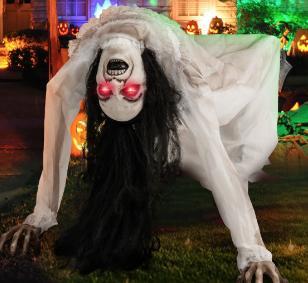Total Tactic CM24712 Halloween Animatronic Crawling Woman Ghost