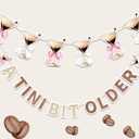 TaoBary Espresso Martini Themed Birthday Decorations a Tini Bit Older Banner for Weenies and Tinies Bikinis and Martinis Bachelorette Party Decor Banner Party Garland 2 Pcs (Multicolor)