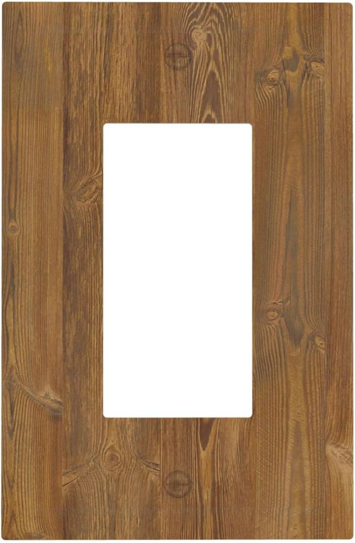 2 x Decorative Outlet Covers Rustic Brown Wood Wooden Texture 1 Gang Single Rocker Gfci Wall Plates Light Switch Cover Plate Electrical Switch Plate Cover For Bedroom Living Room Decor