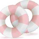 2PCS Floats for Adults Rings Striped Pool Float Large Swim Ring for Adults,30 Inch Classic Striped Teens Adult Inner Tubes Summer Beach Bachelorette Party