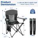 Outdoor Camping Chair 2-Pack with Mesh Back, Folding Portable Lawn Chairs with Cup Holder & Side Storage Pocket for Camping, Beach, Picnic, Fishing(Black)