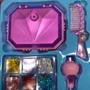 Hair Gem Stamper Kit Hair Jewelry & Bling Craft Toys for Girls Sparkling Hair Accessories with Glitter Sequins DIY Hair Arts Crafts Birthday Gifts for 5 6 7 8 9 10 11 12 Year Old (Pink)