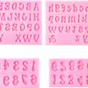 GELIFATLE Letters Molds and Numbers Molds, Silicone Fondant Mold Chocolate Molds, 0-9 Number and 26 Letters Silicone Molds for Baking Desserts and Cake Decoration (4 pack)