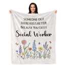 PAZISOL Social Worker Appreciation Gifts, Social Work Month Gifts for Women, Female School Socialworkers Birthday Gift Ideas, Unique Retirement Graduation Gift for MSW/DSW/LCSW 60"X50" Throw Blanket