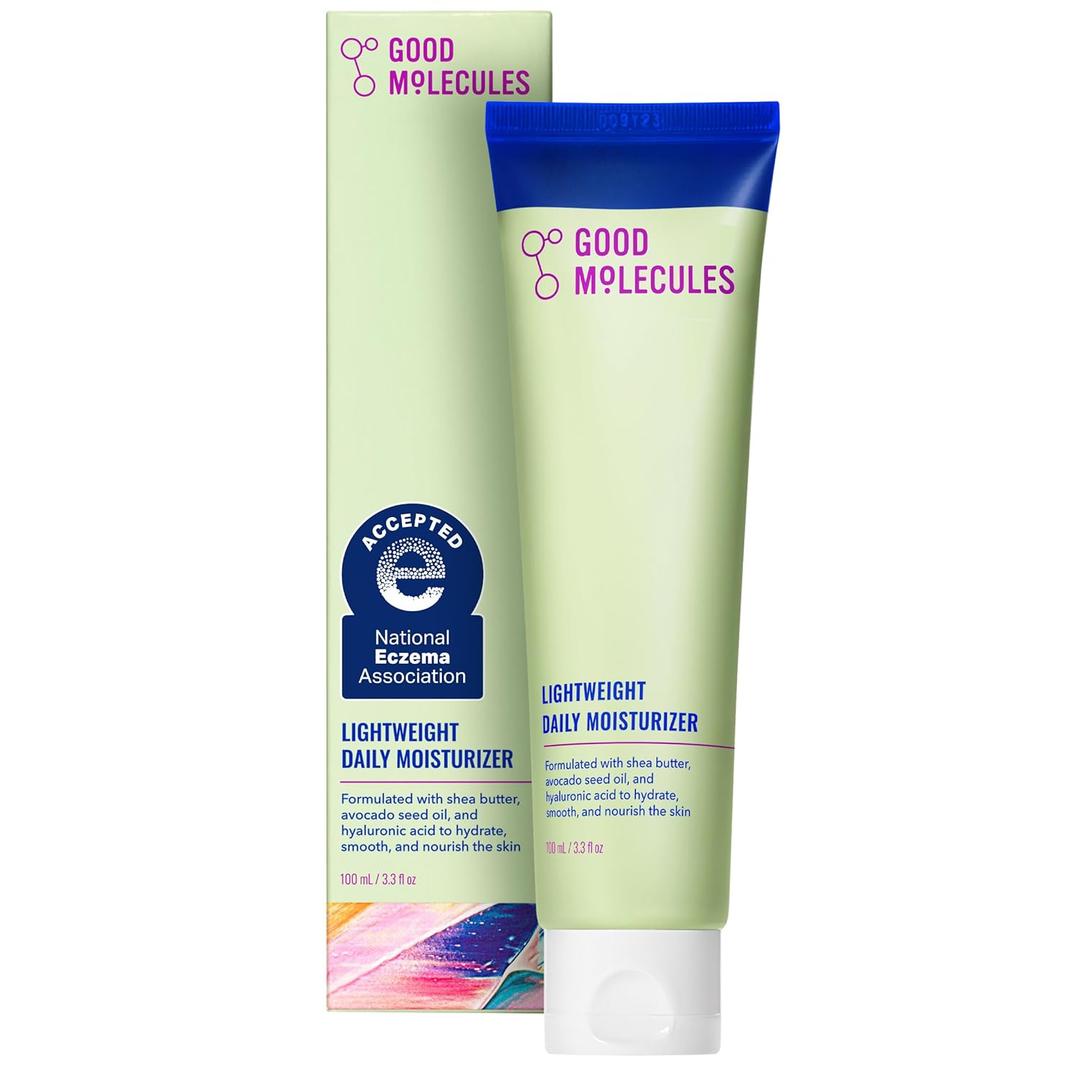 Good Molecules Lightweight Daily Moisturizer Face Cream  100 ml / 3.38 fl oz - Non-Greasy Facial Moisturizer Face Lotion with Shea Butter & Hyaluronic Acid