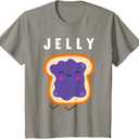 Peanut Butter and Jelly Best Friend Matching T-Shirt (4T, Slate Grey)