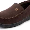 Zizor Men's Moccasin Slippers With Memory Foam, House Shoes for Indoor Outdoor (8, Coffee)