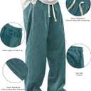 Mens Corduroy Casual Pants Fashion Loose Fit Wide Leg Pants Straight Sweatpants Elastic Waist Drawstring (Large, Peacock-blue)