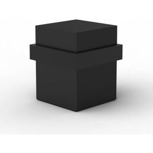 Mega Handles Square Floor Door Stopper, Quickly Installed Wall Protector Stopper, Wall Protectors from Door Knobs, Floor Door Stop with Mounting Hardware Included - Matte Black - 1.5 Inch