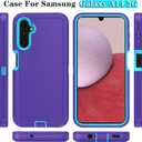 ONOLA Compatible with Samsung Galaxy A14 5G Case with HD Screen Protector, Heavy Duty Shockproof & Dropproof 3-Layer Cover Phone Case for Samsung A14,Purple SkyBlue