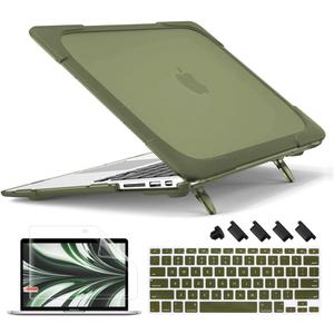 Mektron for MacBook Air 13 Case A1466 A1369, [Heavy Duty] [Dual Layer] Hard Case Cover with TPU PC Bumper for MacBook Air 13.3-inch (2010-2017) w/Keyboard Cover Screen Protector, Avocado Green