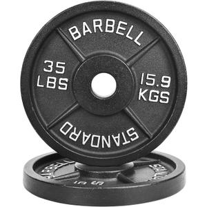 Fitvids 2-Inch Olympic Cast Iron Weight Plate for Strength Training & Weightlifting, Multiple Sizes