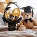 MiniInflat Graduation Pull Money Balloon Box with 12 Pcs Black Gold Balloon for Cash Gift Graduation Party Decor Class of 2026 Graduates Gifts for High School College Send off Party Supplies
