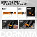 Adjustable Tire Deflator Auto-Stop (10-40 PSI) Offroad Accessories Valve Stem kit 4x4 Tyre Air Down Tool for Truck, Pickup, Motorcycle,Jeep etc. (Orange)