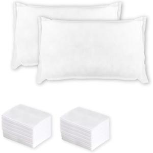 Disposable Pillow Case Covers 50Pcs, White Pillow Cases Bulk for Home, Travel, Medical Hospital, Guest Stays, Clinics, Protable 32 x 21 Inch