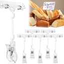 Mlici 20 Pack Table Number Holders, Plastic Mini Place Card Holders, Sign Holder Clips Merchandise Display Pop Clip Memo Note Photo Stand for KT Board, Sign Tag, Advertising Paper - Round Base