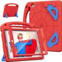 Kids Case for iPad 9th/8th/7th Generation (iPad 10.2 inch 2021/2020/2019), Shockproof Case with Screen Protector (Red)