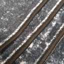 9x12 Area Rugs for Living Room Bedroom, Large Washable Rug, Black Vintage Floral Boho Rug, Non Slip & Low Pile Faux Wool Thin Carpet for Indoor Dining Room and Kids Room(Black 9x12ft)