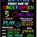 Honey Dew Gifts Chalkboard Style School Photo Prop Board, Kindergarten, Preschool, Reusable Tin Sign (First Day HDG-1115 9x12)