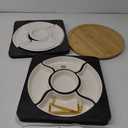 Chip and Dip Serving Set, 13.5" Serving Platters and Trays, Appetizer Serving Tray, Divided Serving Tray, Party Serving Relish Trays and Platters, Lazy Susan Taco Bar, Lazy Susan Serving Platter