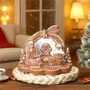 Gingerbread Themed Nativity Scene Gingerbread Christmas Table Decorations Figurines 3.54 x 3.54 x 6.3 Inches Resin Xmas Holy Family Centerpieces Religious Gift for Holiday Party Supplies