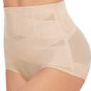 Tummy Control Shapewear Panties for Women-High Waisted Body Shaper Underwear Seamless Shapewear Panty Girdle (Large, Beige)
