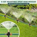 Landical Above Ground Irrigation Garden Sprinkler System 3 Pack Lawn Sprinkler and 32.8 ft Garden Hose Drip Irrigation System Garden Watering System DIY Plant Watering Set for Yard (Black)