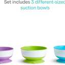 Munchkin Stay Put Suction Bowls for Baby and Toddler, 3 Pack, Blue/Green/Purple